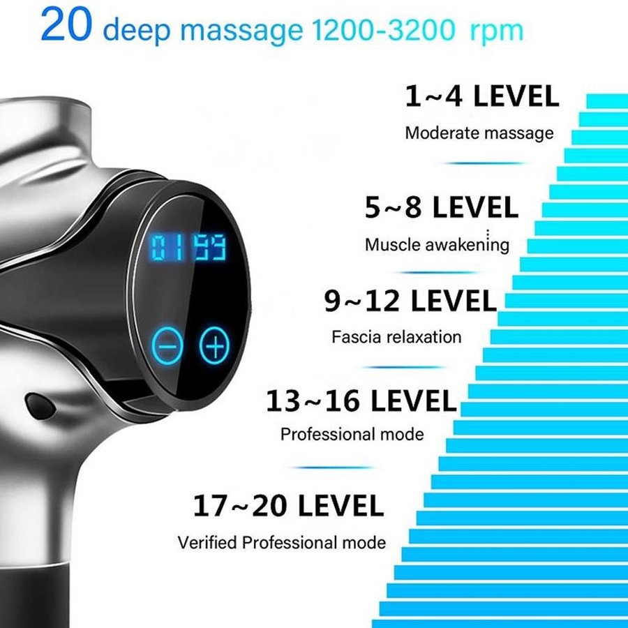 20 Speed Massage Gun with Multipe Attatchments (EM03)