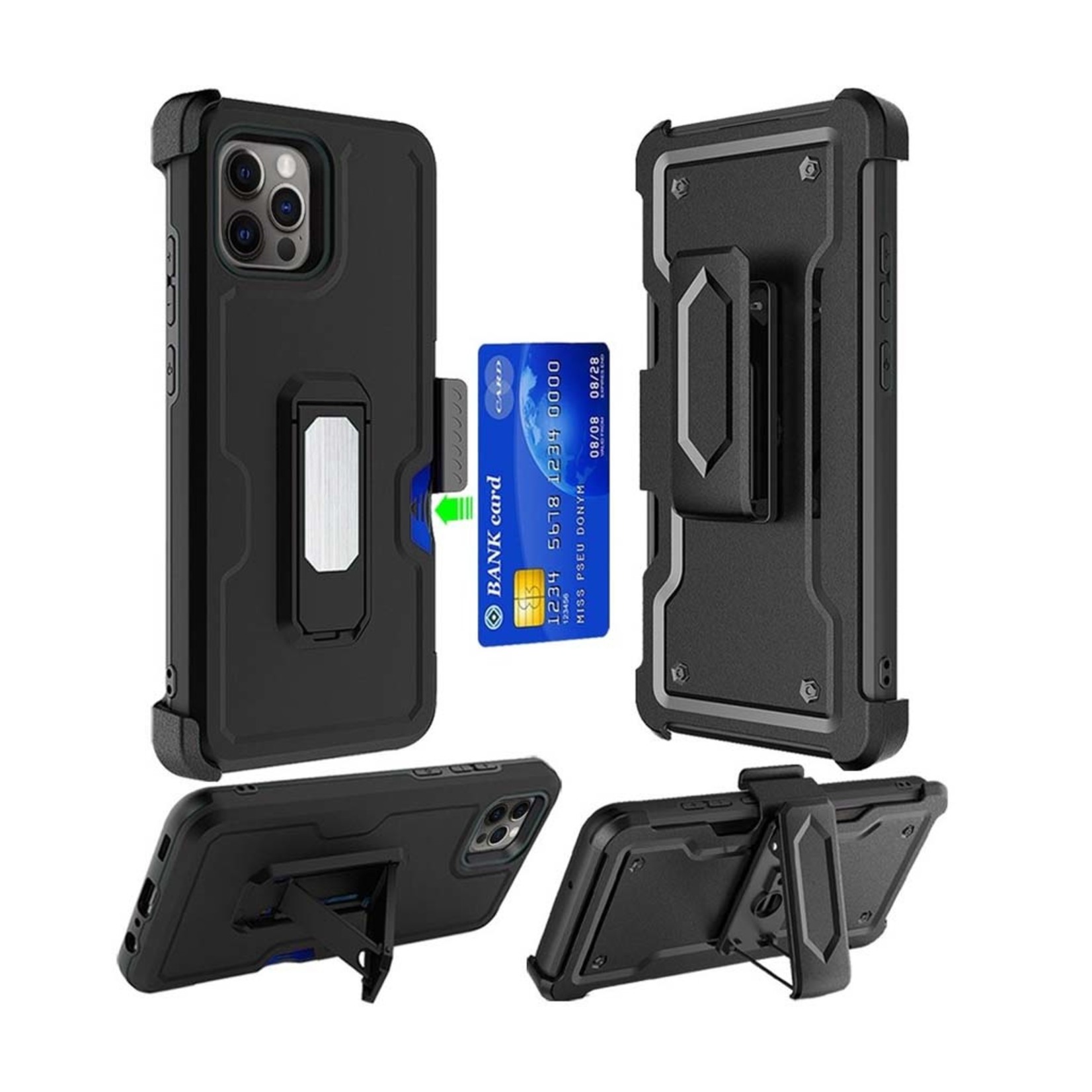 Armor CARD Holster Clip Case with Magnetic Kickstand for iPhone 11