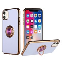 Metallic Electroplated TPU Case with MagRing Stand for iPhone 12 Pro Max