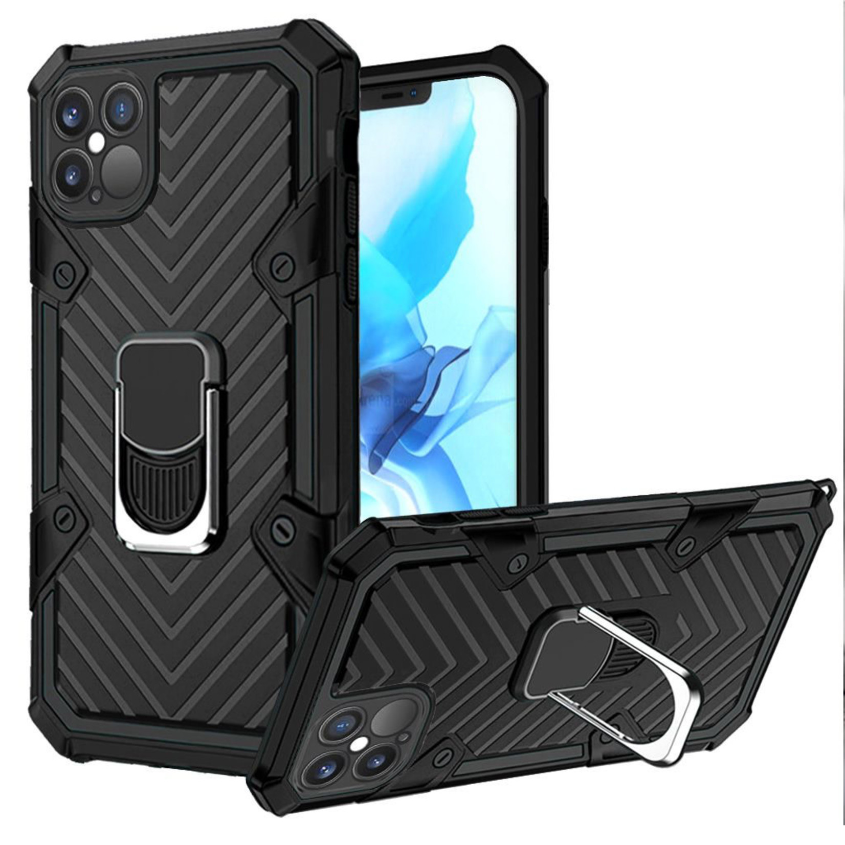 Victory Rugged Design Case with Mag-Ring Stand for iPhone 13 Pro