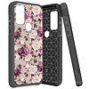 METKASE | Armor ShockProof Dual Layer Hybrid Floral Case Cover for Motorola Moto G Pure / G Power (2022)