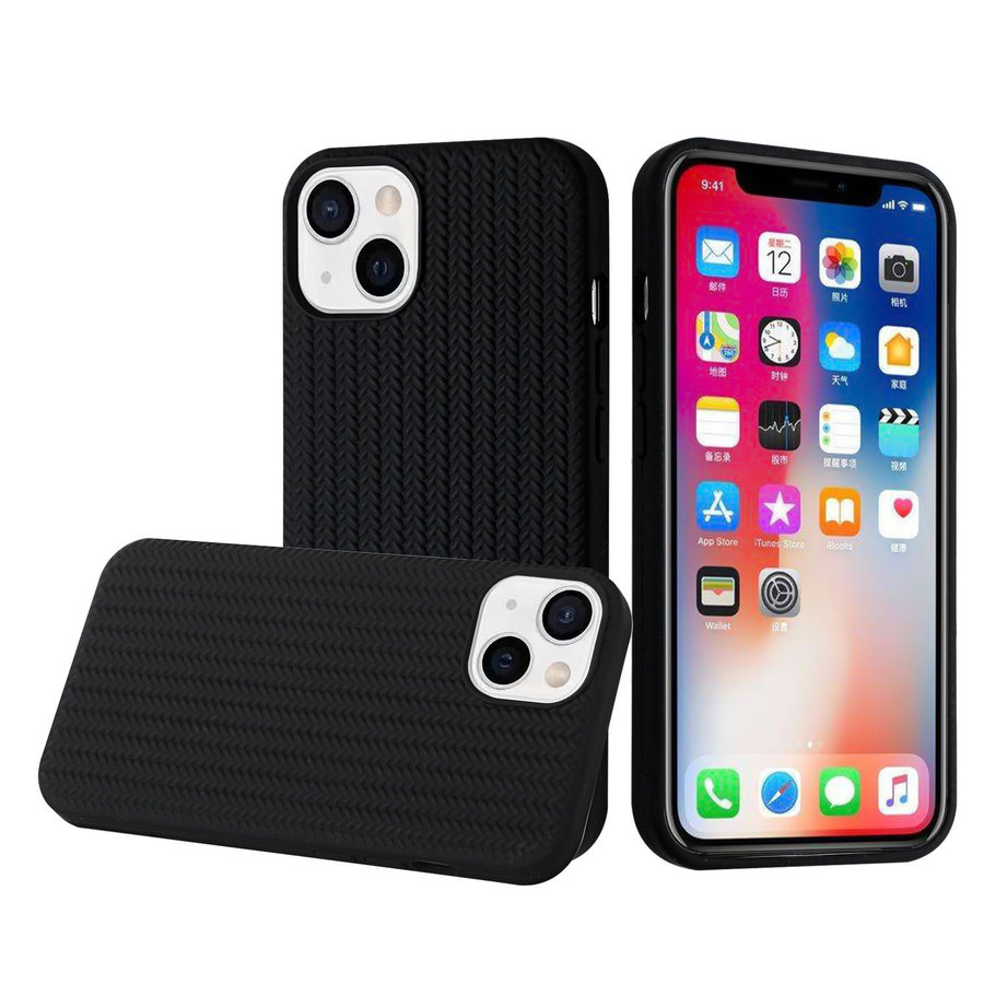 Novelty Silicone Thick Woven Design Case Cover for iPhone 13 Pro Max