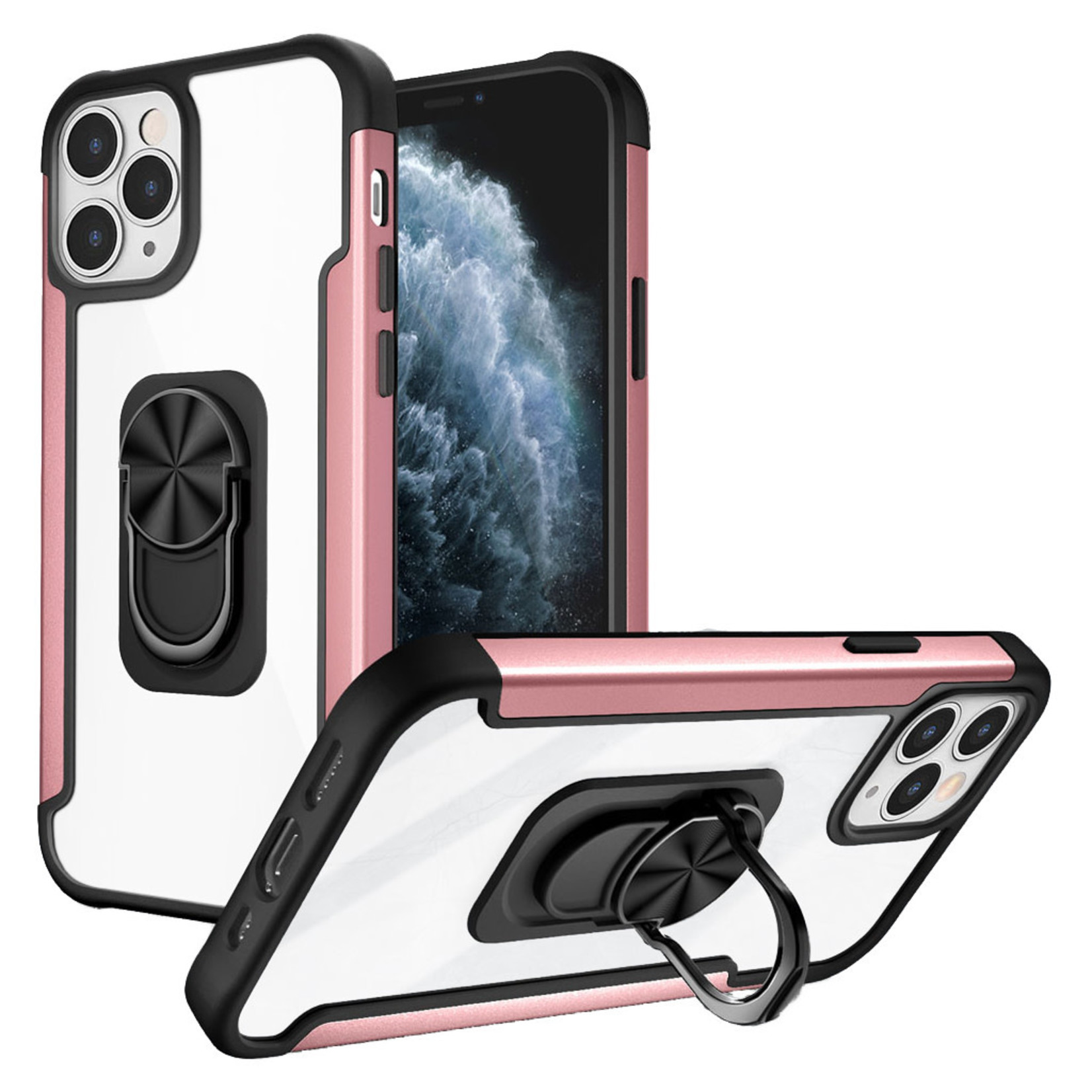 Alloy Clear Bumper Case with MagRing Stand for iPhone 13 Pro Max G