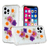 Transparent Glitter Epoxy Shimmer Floral Design Case for iPhone 13 Pro