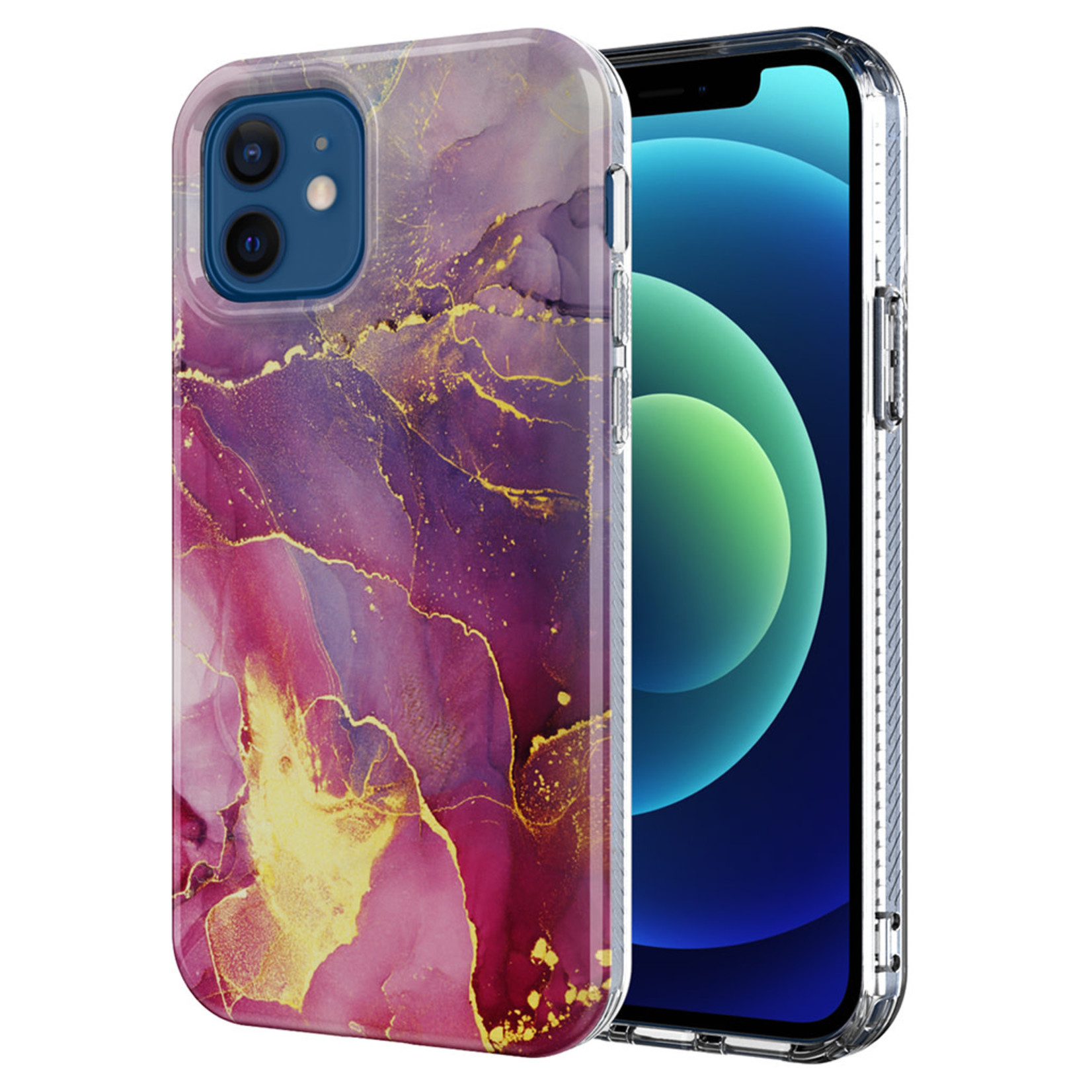 Clear Edge PC + TPU  Cosmic Glitter Design Case Cover for iPhone 13