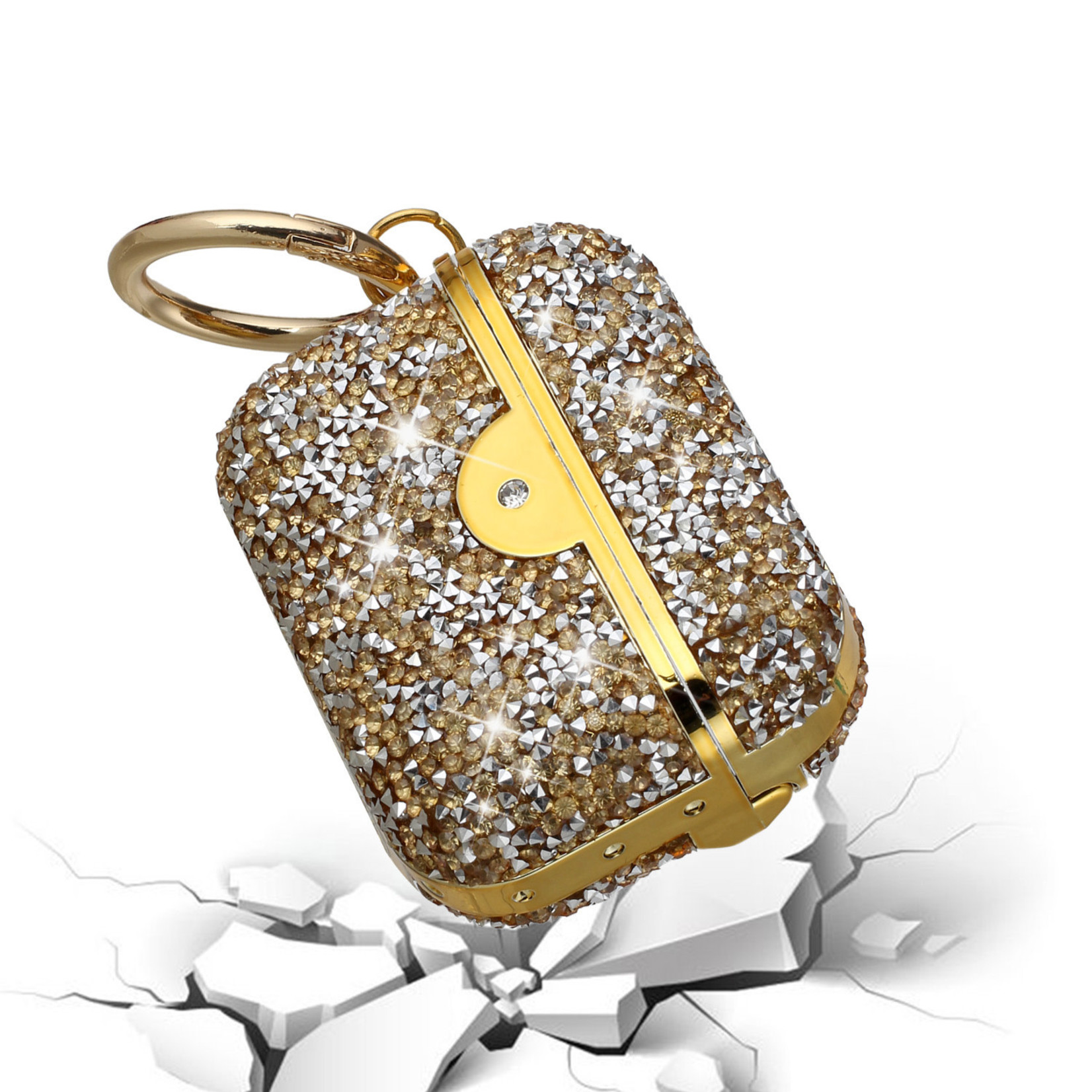 Deluxe Diamond Bling Glitter Case Cover - Gold For AirPods 1/2