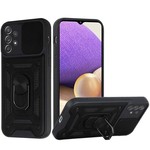 Samsung ELITE Camera Push Magnetic Ring Stand Hybrid Case Cover - Black For Samsung A32 5G