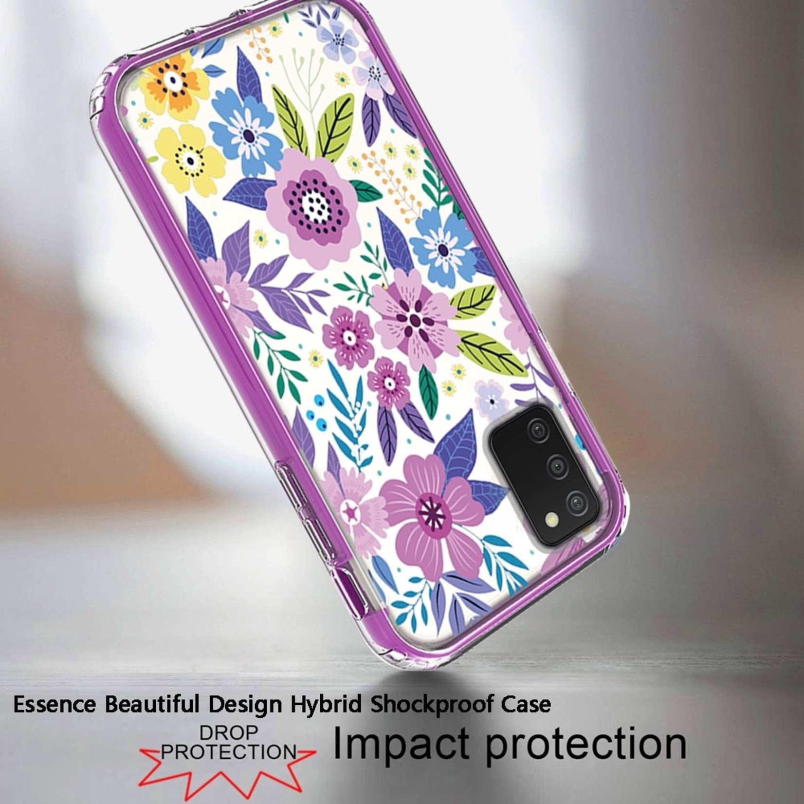 Samsung Essence Beautiful Design Hybrid Shockproof Case Cover - D, For Samsung Galaxy A03s 2022