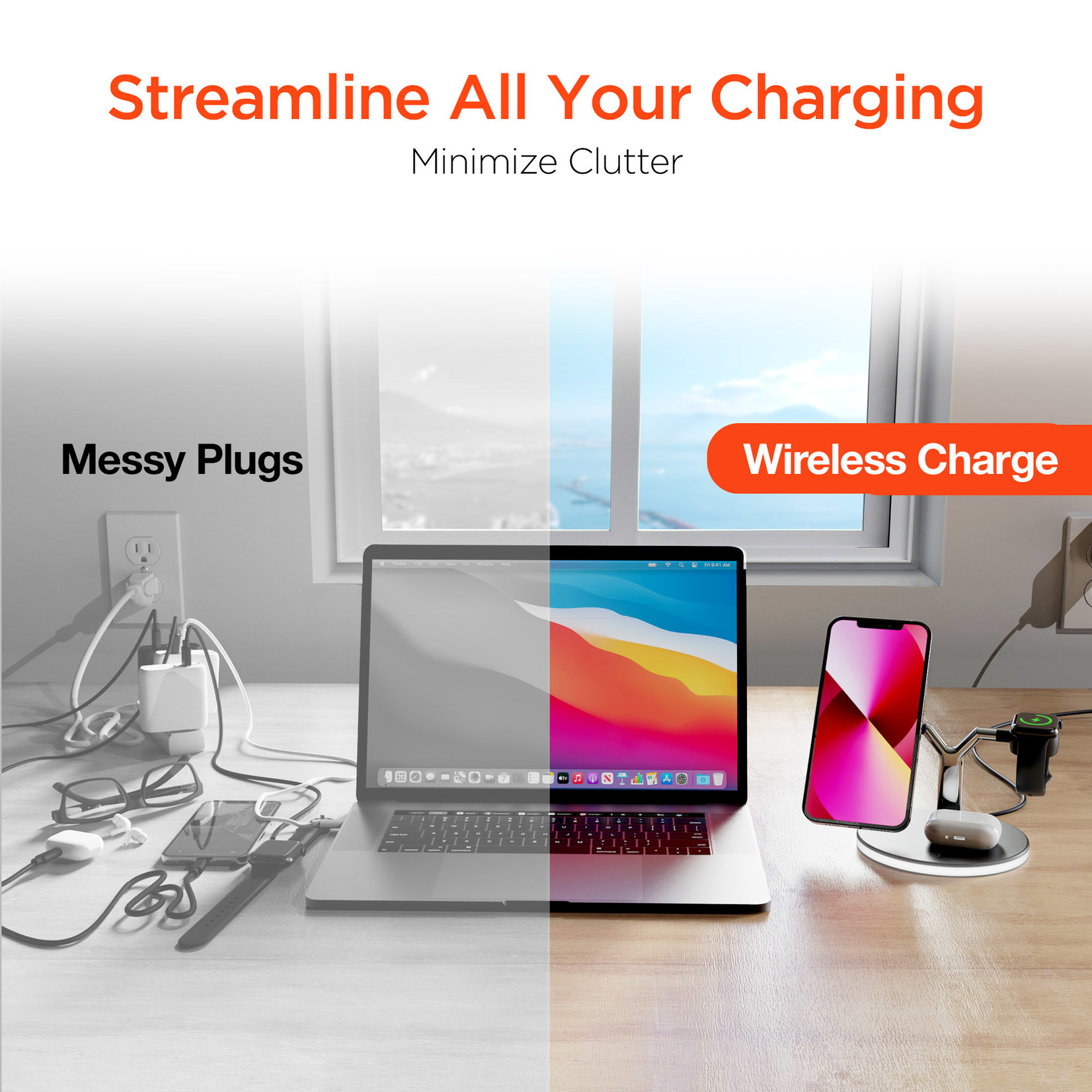 HyperGear MaxCharge 3-in-1 Wireless Charging Stand Bice