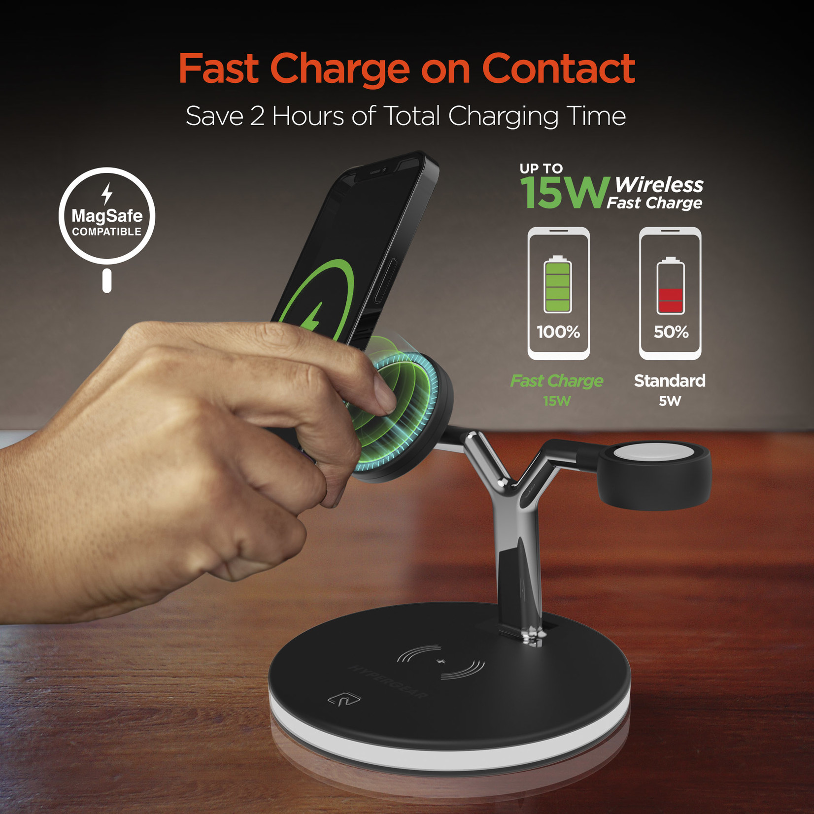HyperGear MaxCharge 3-in-1 Wireless Charging Stand Bice