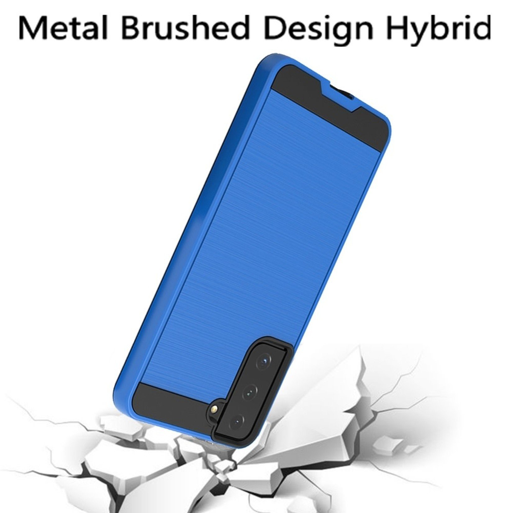 Samsung Metallic Design Hybrid Case Cover - Blue For Samsung Galaxy S22
