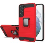 Samsung Prime Magnetic Ring Stand Hybrid Case Cover - Red For Samsung Galaxy S22