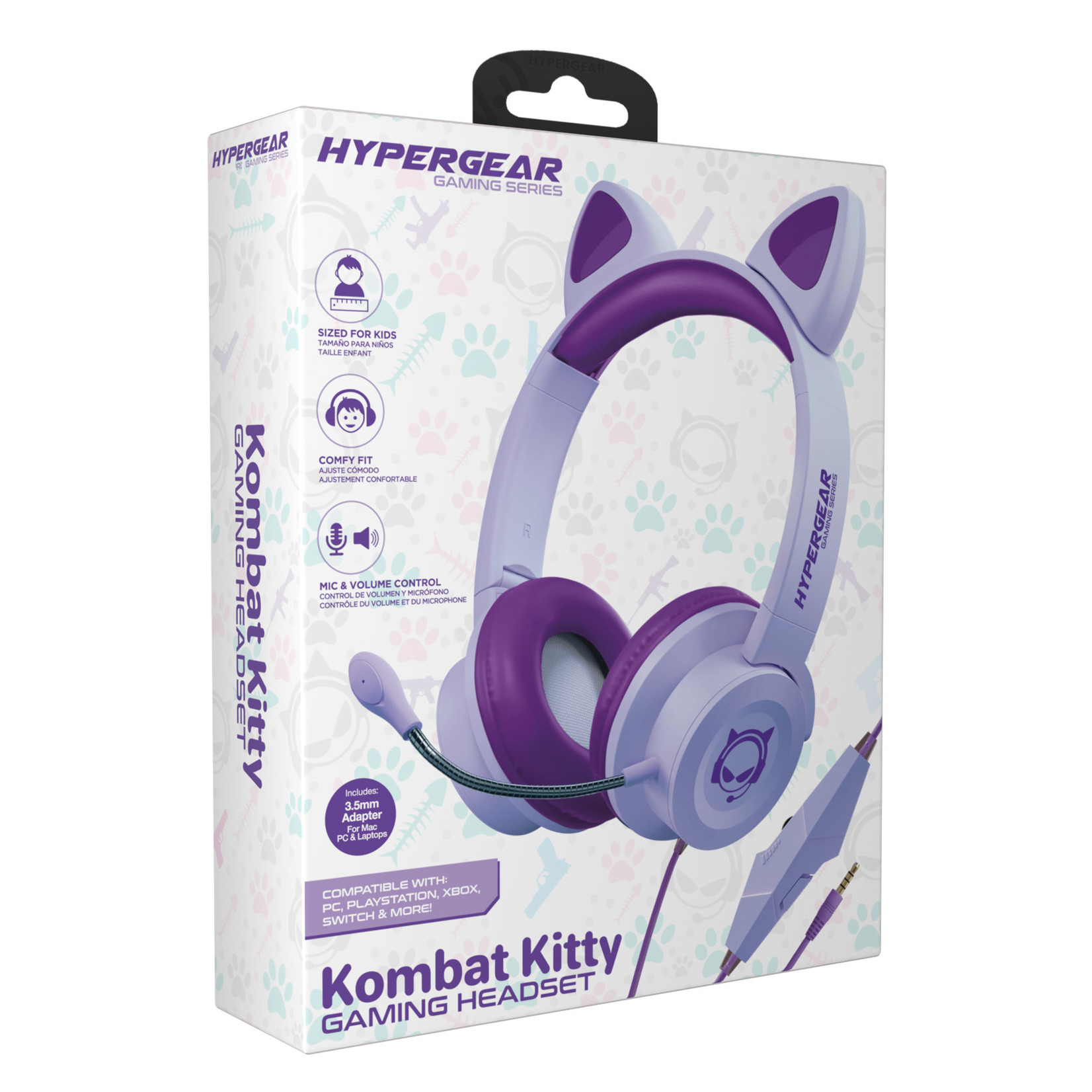 HyperGear Kombat Kitty Gaming Headset Purple