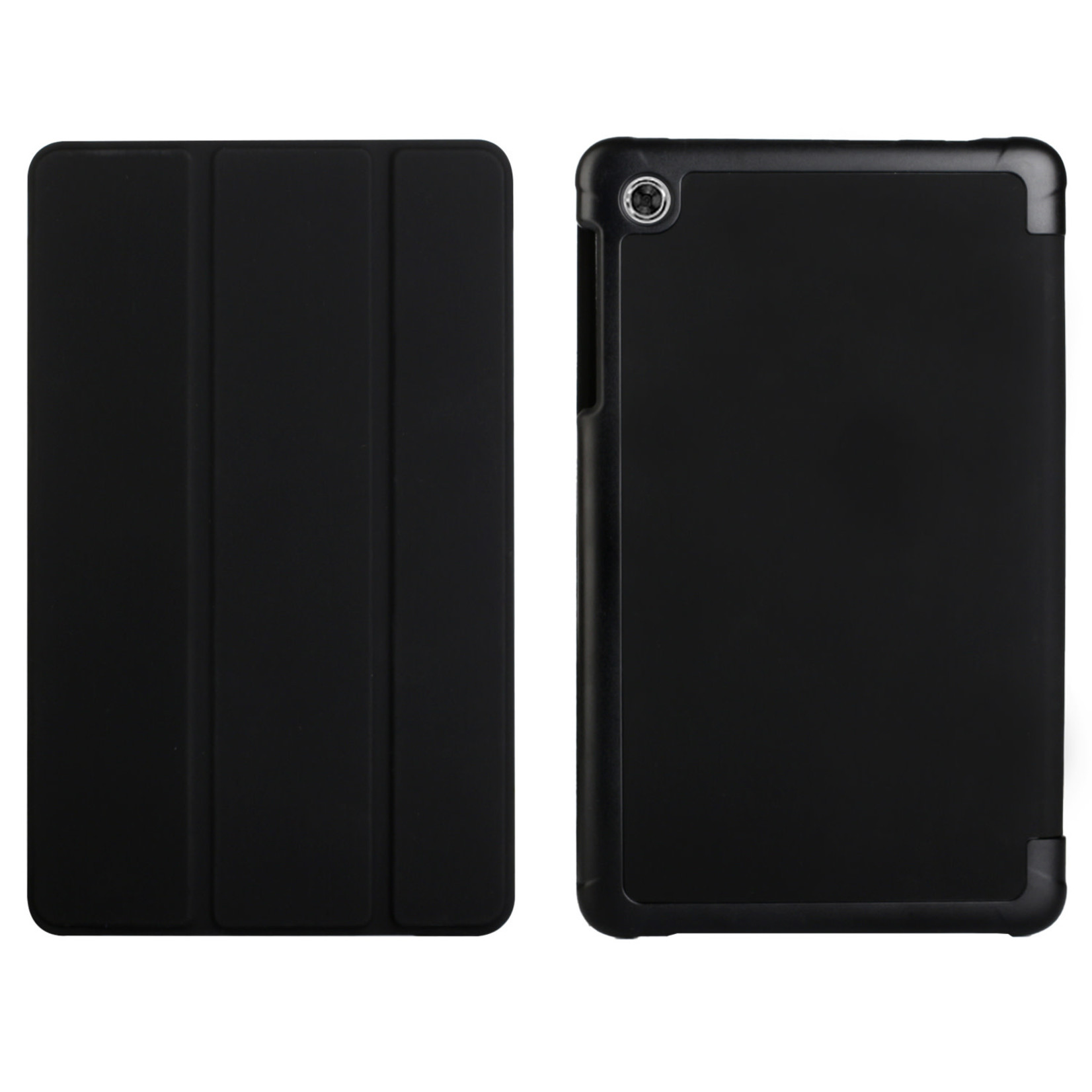Alcatel Trifold Magnetic Closure PU Leather Case Cover - Black For Alcatel joy tab 2
