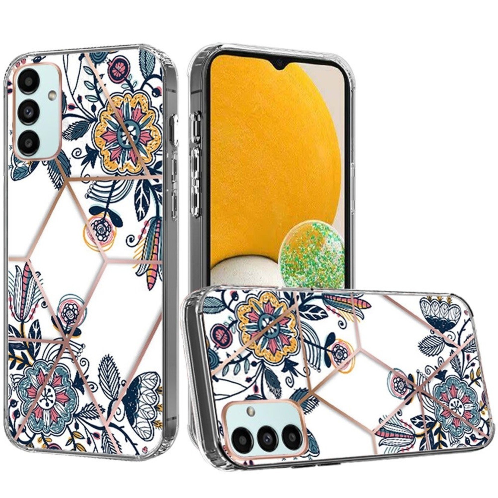 Samsung ART IMD Chrome Beautiful Design ShockProof Case Cover - Floral F For Samsung Galaxy A13 5G