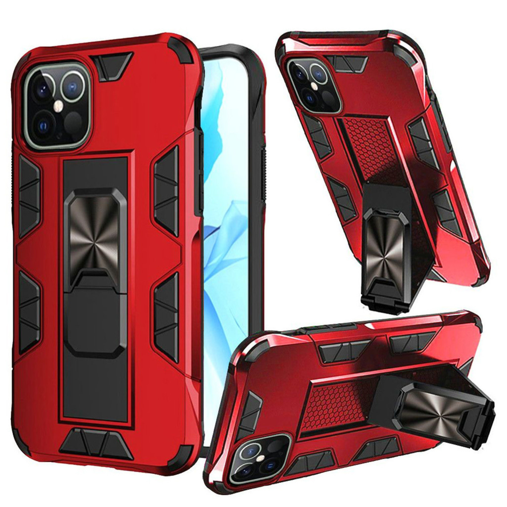 Optimum Magnetic RingStand Case Cover - Red For Samsung A12