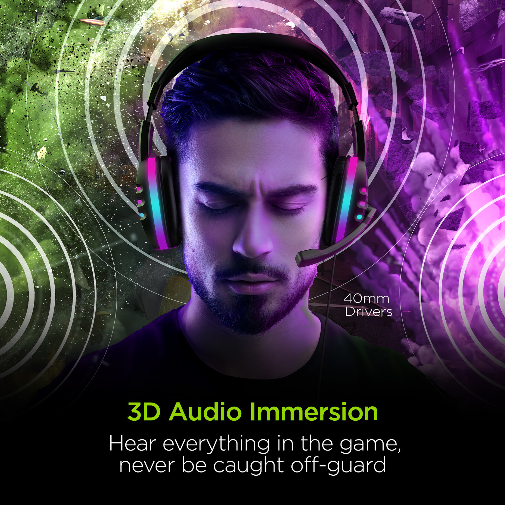 SoundRecon RGB LED Gaming Headset BLACK G Wireless Distributor & Wholesale of Cell Phone