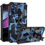 Motorola Machine Design Magnetic Kickstand Case Cover - Camo Blue For Moto G 5G 2022