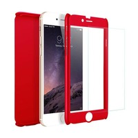 Fashion PC 360 Degree Protective Case with Tempered Glass For iPhone 7/8