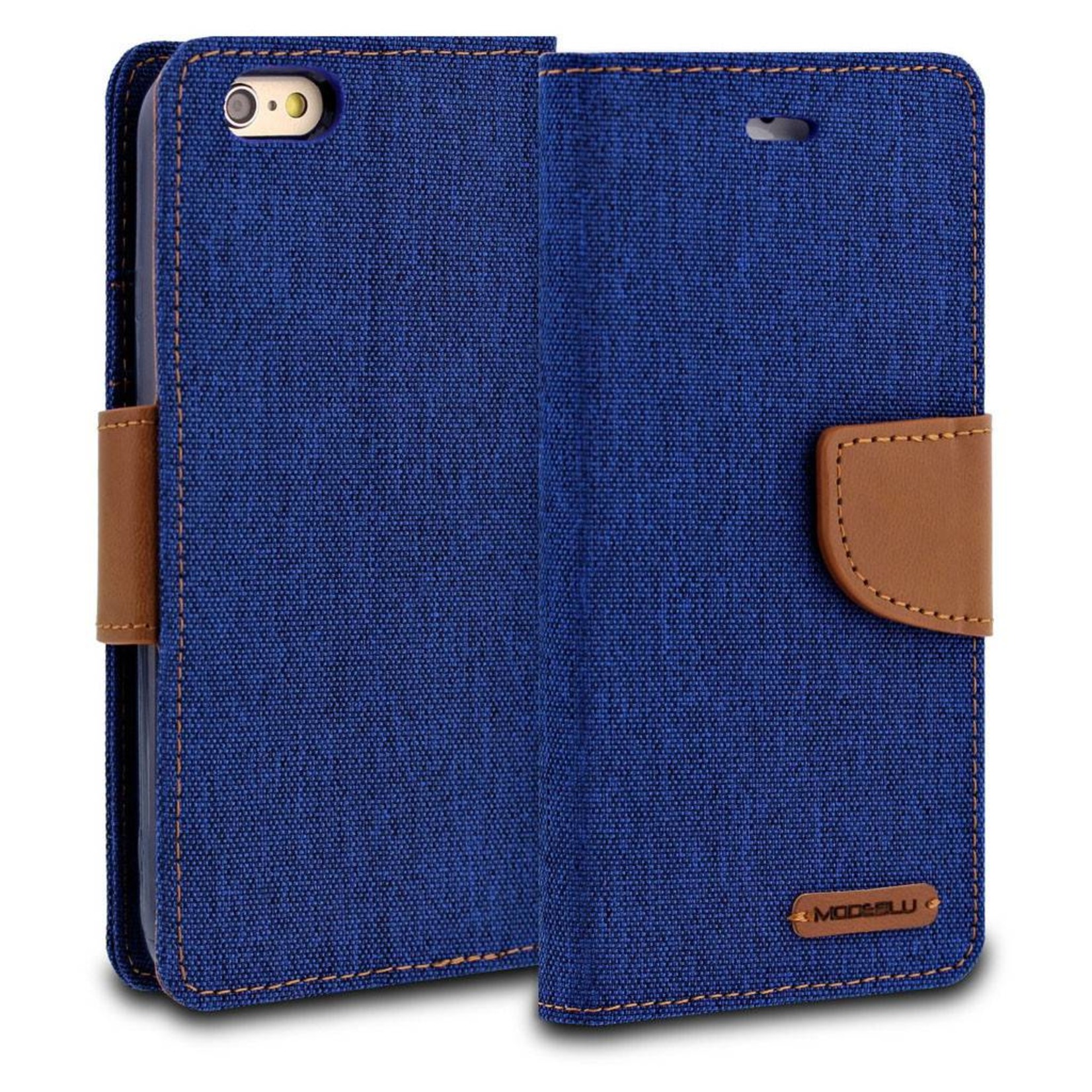 ModeBlu Canvas Wallet Pocket Diary Case for iPhone 6/6S Plus