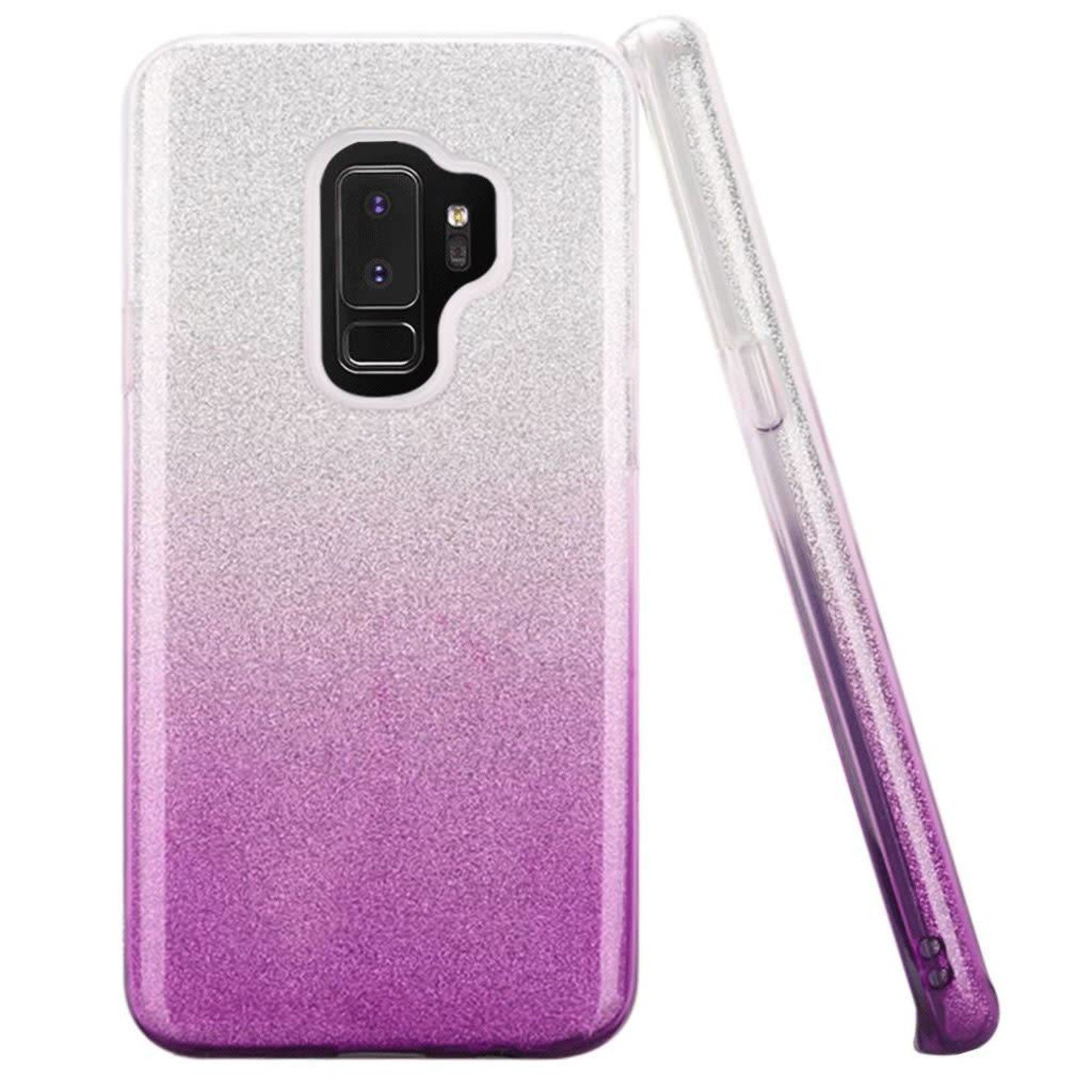 Gradient Two Tone Glitter Paper TPU Gel Case For Galaxy S9 Plus