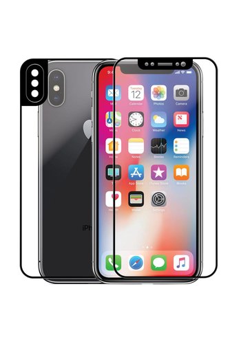 4D Front & Back Full Cover Metallic Design Tempered Glass for iPhone X 