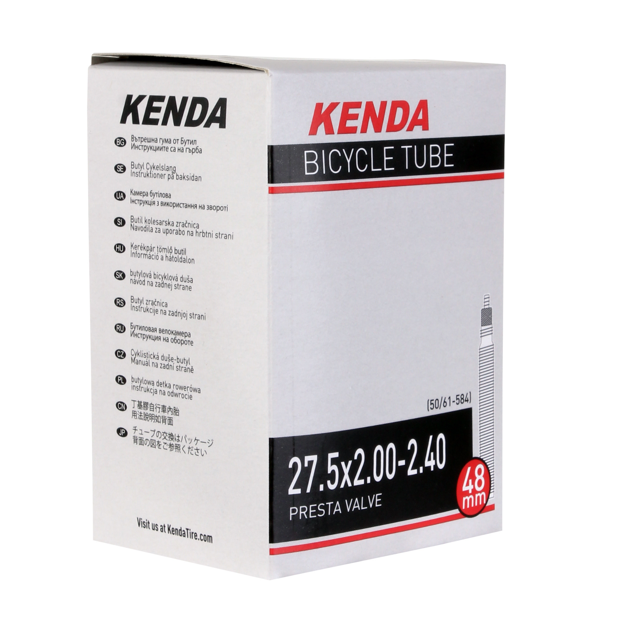Kenda Kenda, Presta, Tube, Presta, Length: 48mm, 27.5'', 2.00-2.40