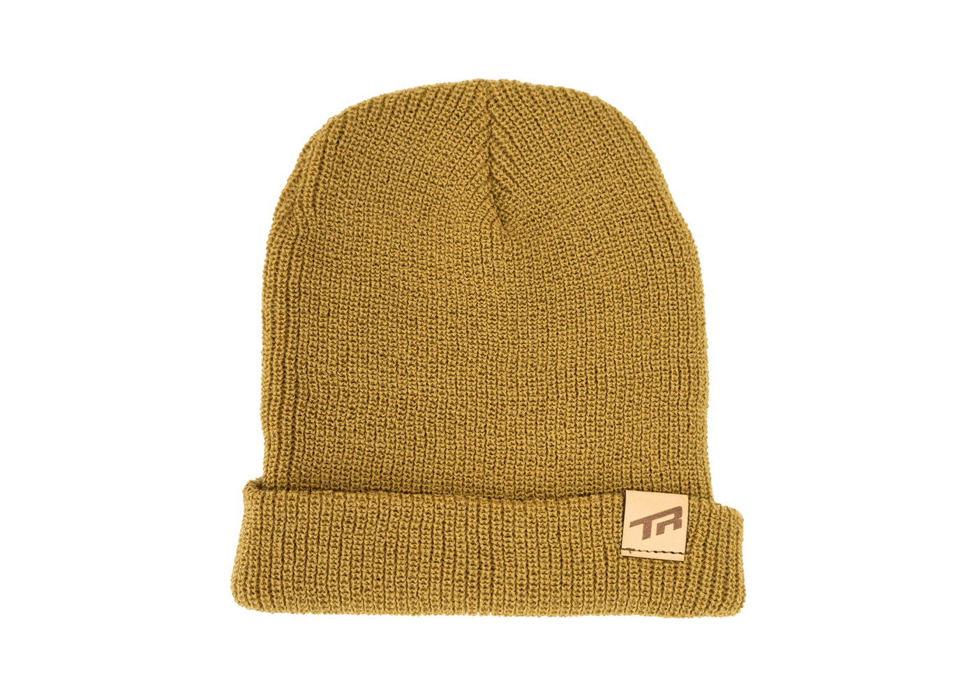 Beanie with brown leather tag Clearance