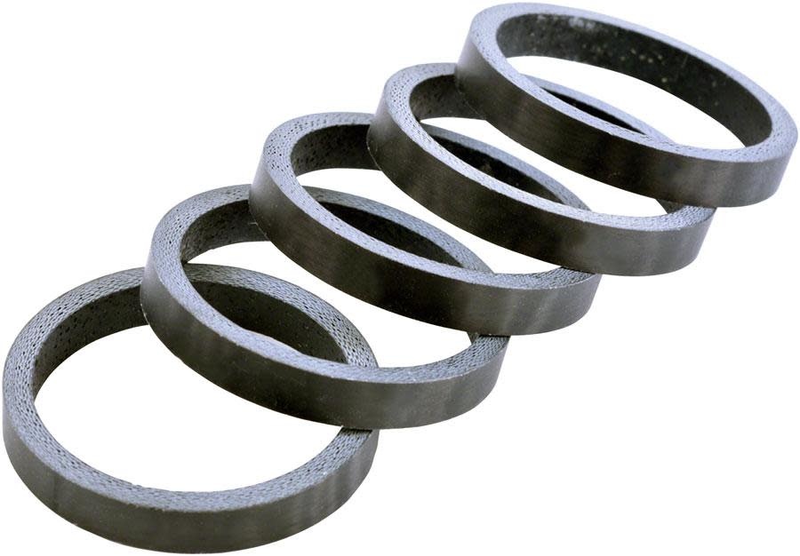 WHEELS MANUFACTURING Wheels Manufacturing Carbon Headset Spacer - 1-1/8", 5mm, Matte, 5-pack
