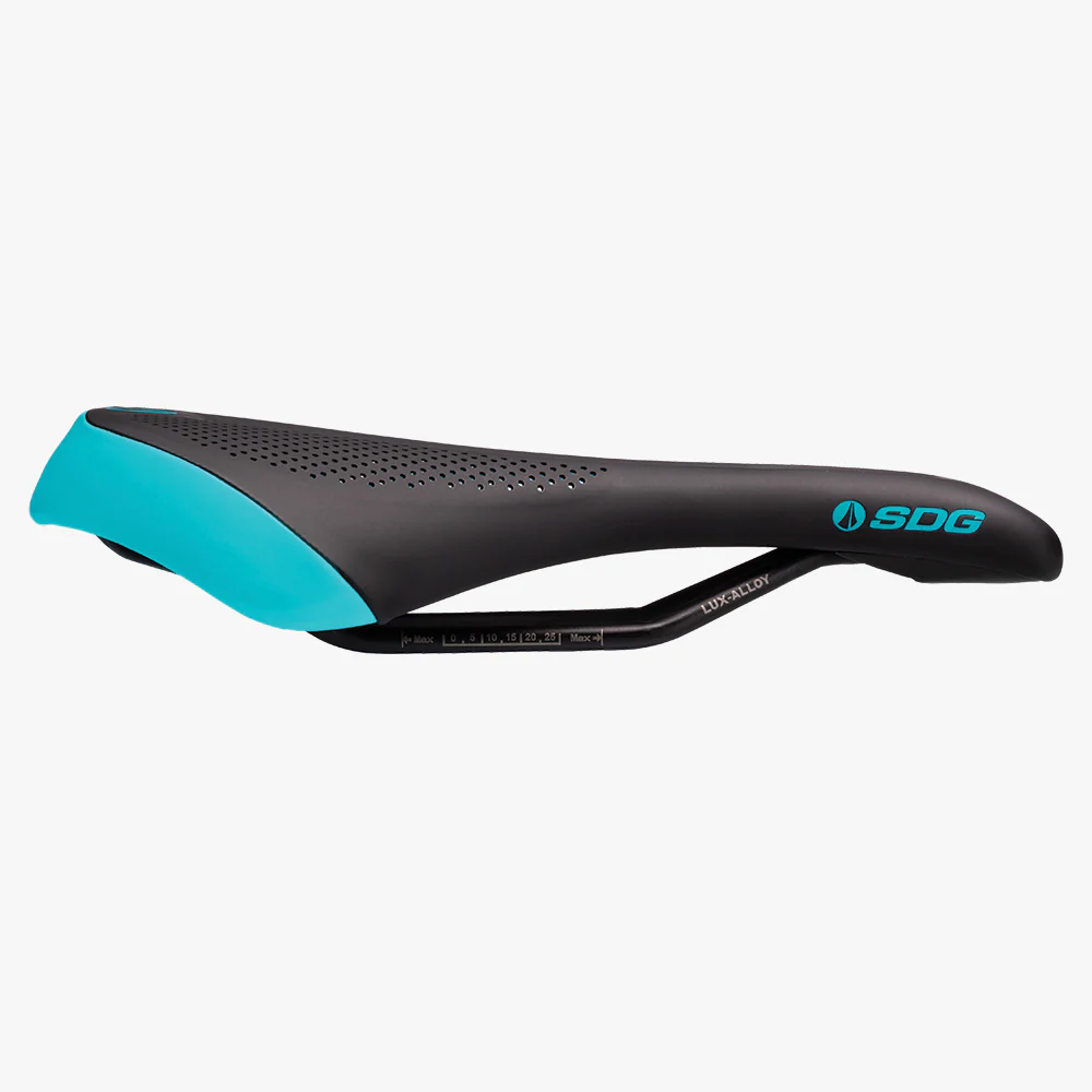 SDG SDG Allure V2 Saddle, Lux-Alloy Rails, Black/Turq