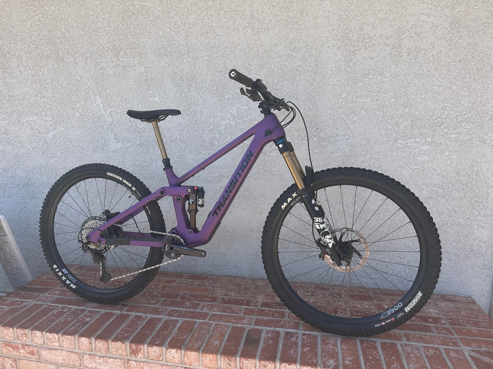 Transition Sentinel V3 Carbon XT, with Fox factory suspension, & fox transfer dropper (Medium- Deep Purple Satin)
