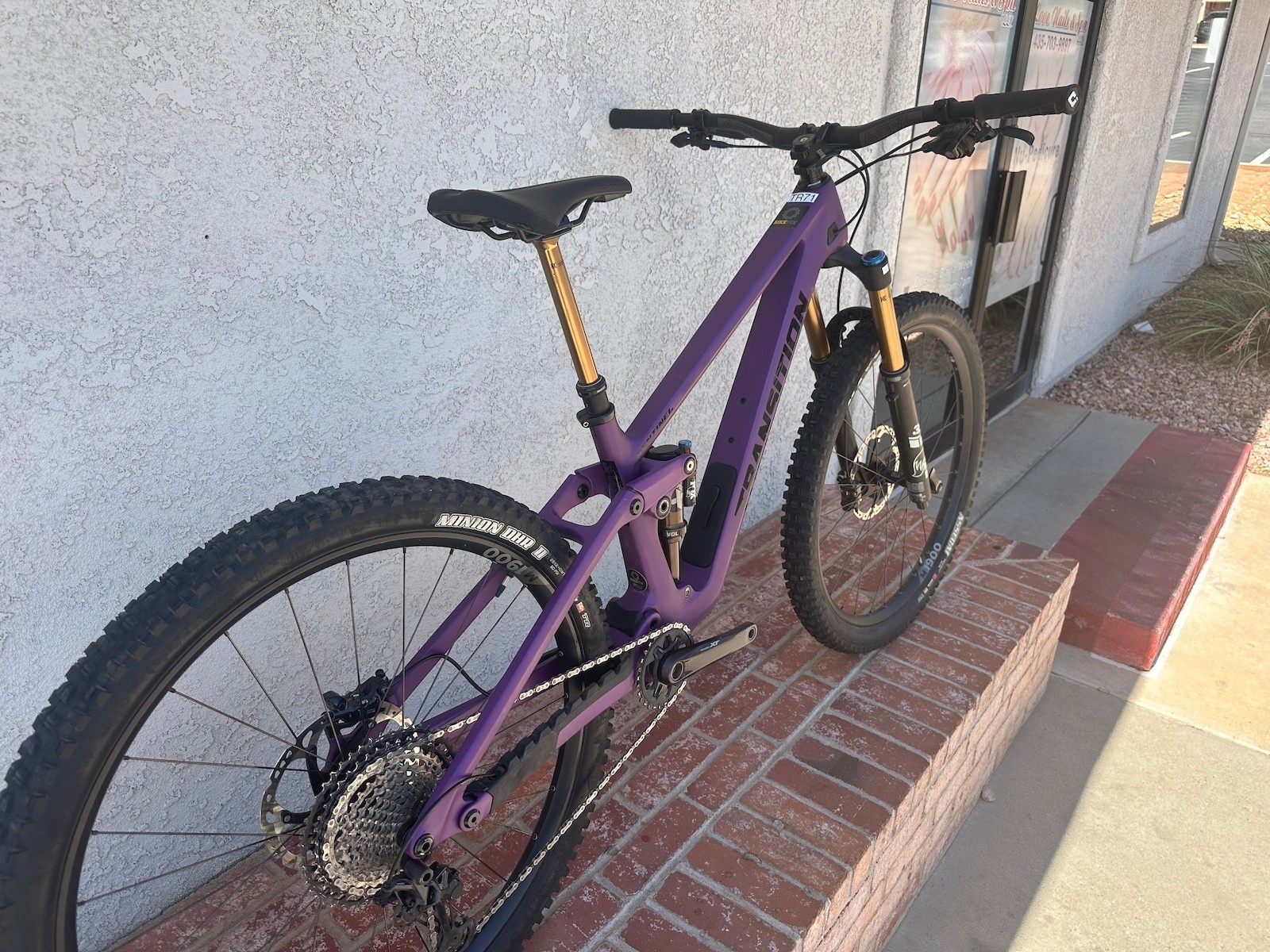 Transition Sentinel V3 Carbon XT, with Fox factory suspension, & fox transfer dropper (Medium- Deep Purple Satin)