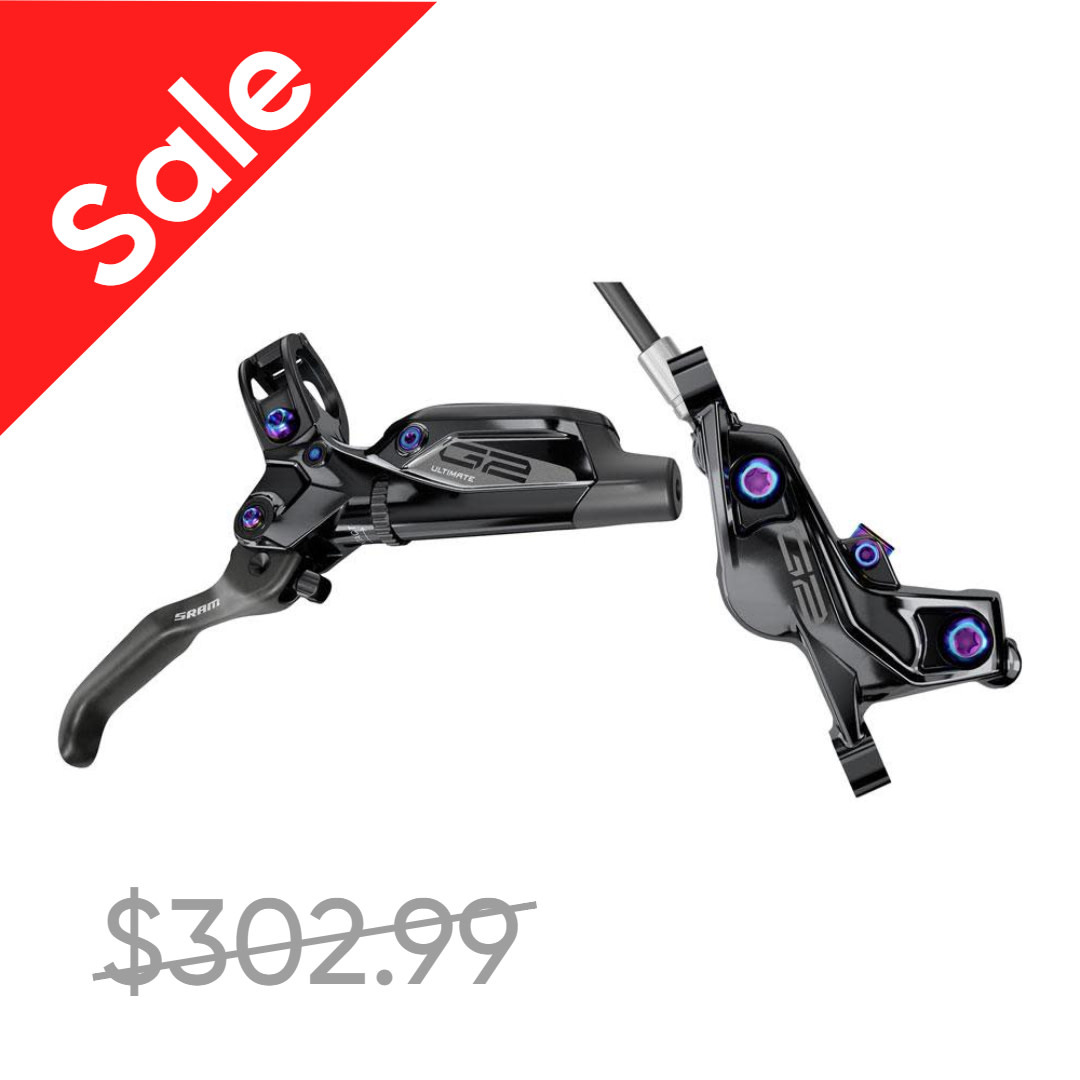 SRAM SALE SRAM, G2 Ultimate A2, MTB Hydraulic Disc Brake, Rear, Post mount, Disc: Not included, Black w/ Rainbow Hardware