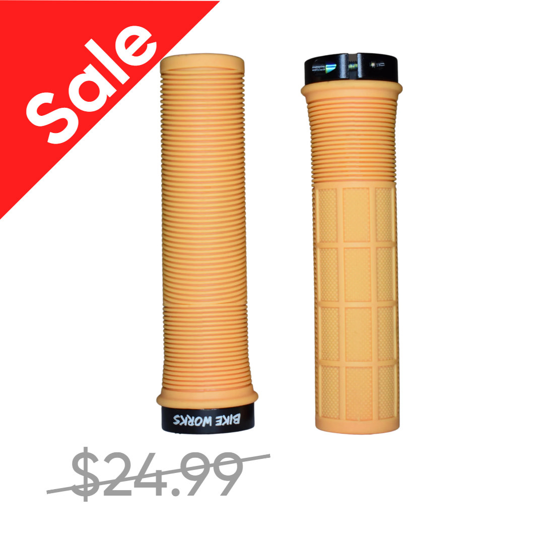 SALE Bike Works Lock On Grips (Tan)