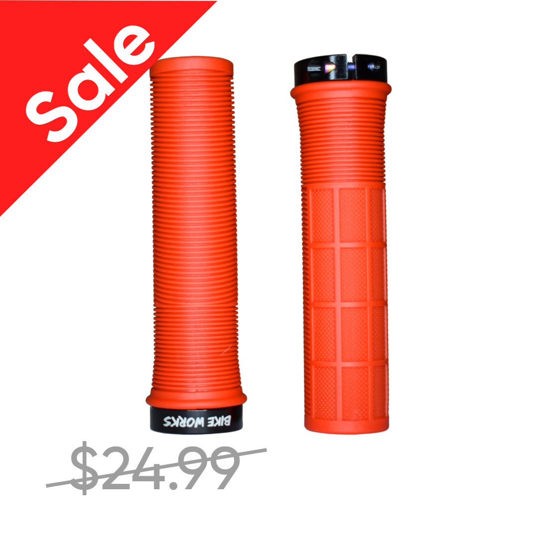 SALE Bike Works Lock On Grips (Red)