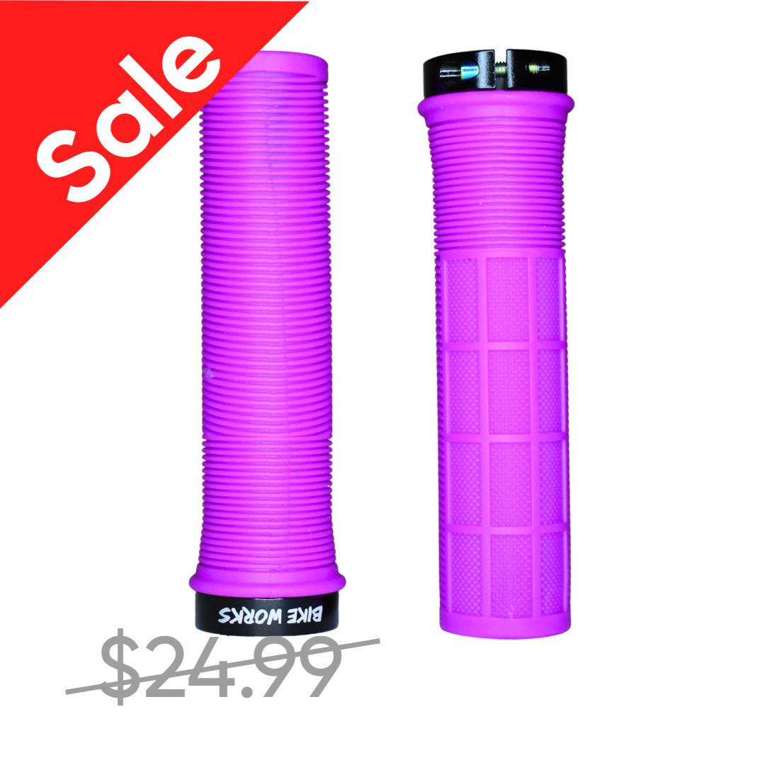 SALE Bike Works Lock On Grips (Purple)
