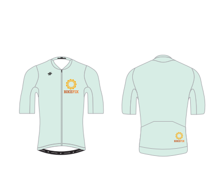 Hyperthreads custom hyperpro jersey Womens (Medium, hint blue/sunset logo