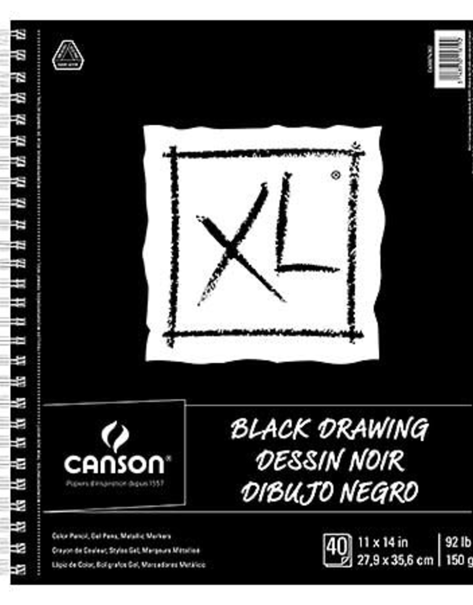 Canson XL Black Drawing Pads, 9 x 12 40 Shts