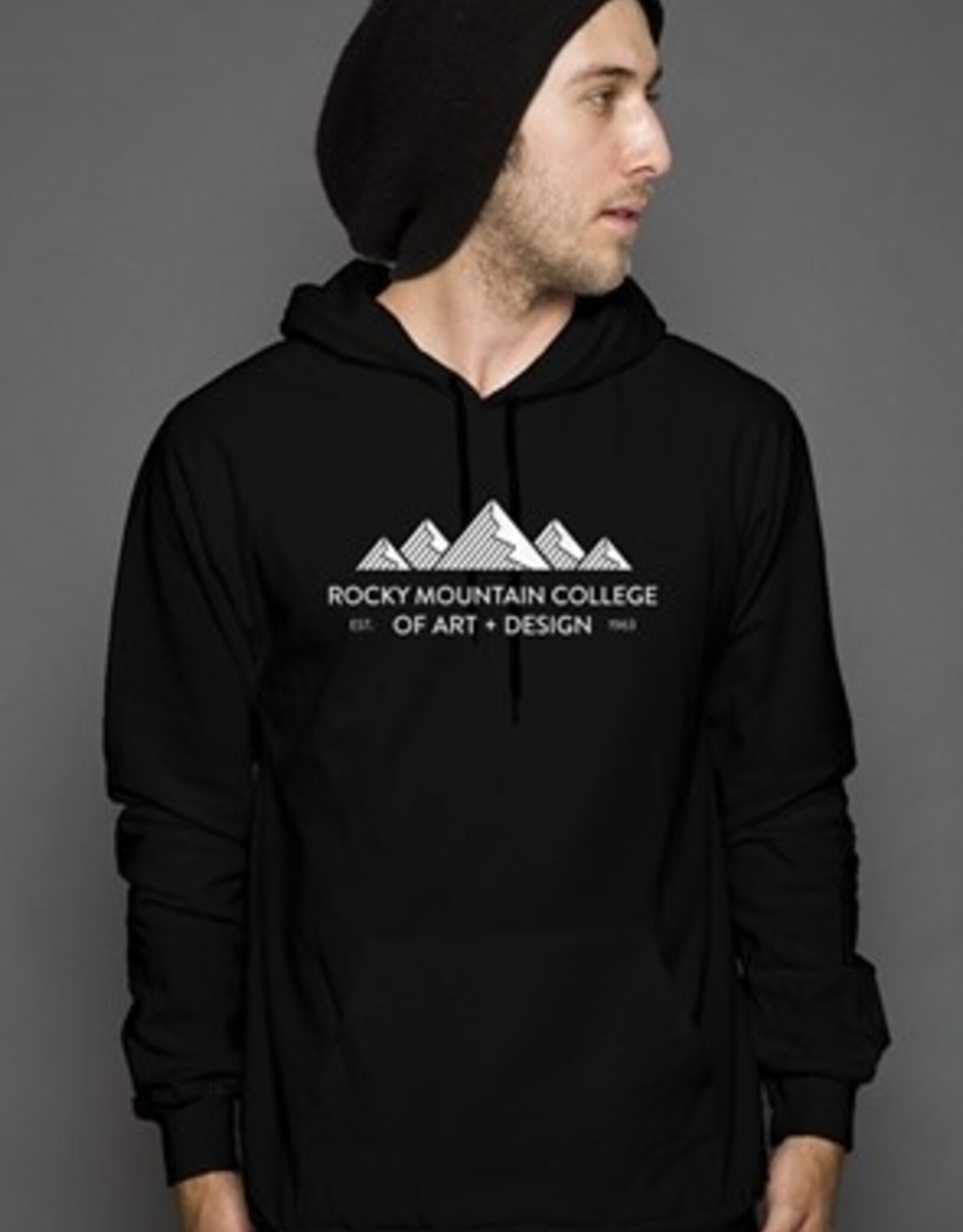 Bella Canvas RMCAD Black Hoodie Grey Mountains