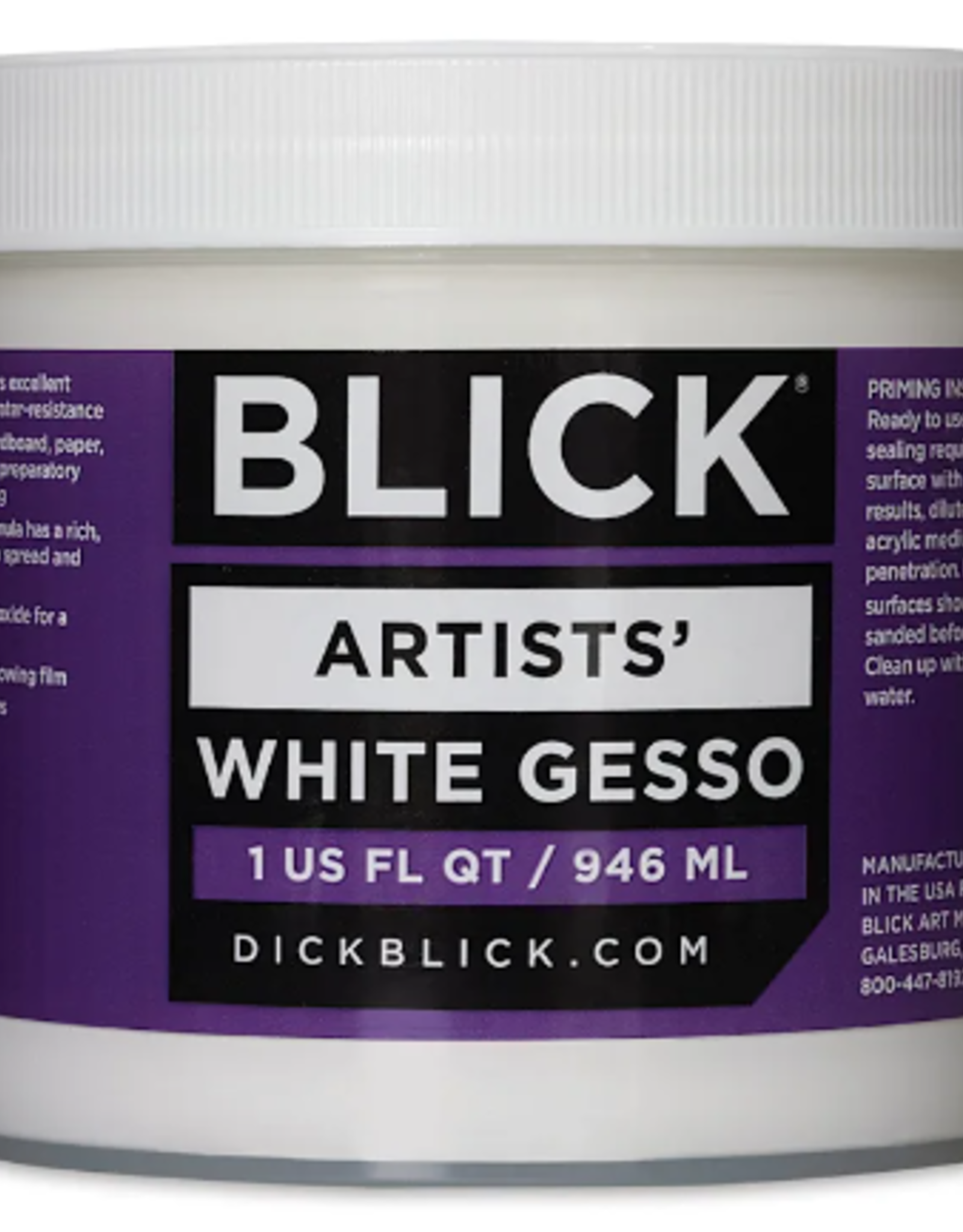 Artist Acrylic Gesso - White Quart Jar