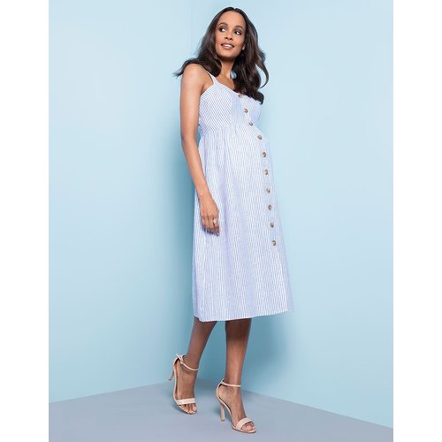 Seraphine Adalia Pinstripe Midi Nursing Dress Seraphine Adalia Pinstripe Midi Nursing Dress