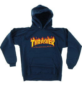 THRASHER THRASHER SKATE MAG FLAMES HOODY - NAVY