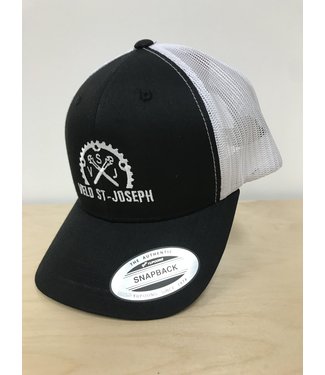 VSJ Casquette Vélo st-Joseph TruckerHat Snapback Blanc/Noir Unisexe