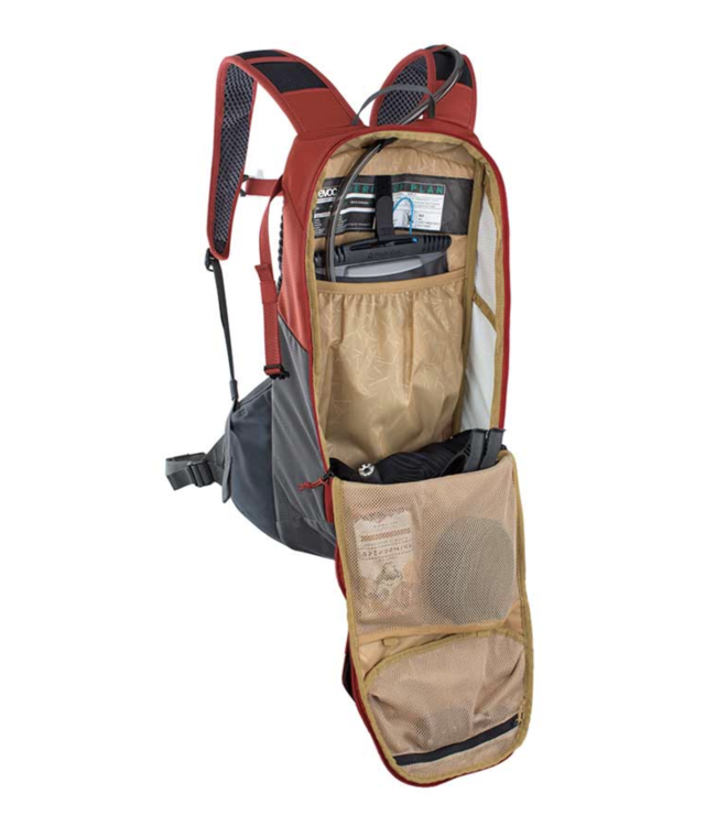 Sac d'hydratation EVOC Ride 12 Réservoir 2L Rouge Chili/Gris Carbone