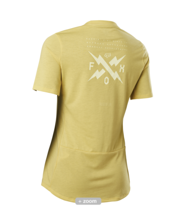 Maillot fox Ranger DR Manches Courtes Calibrate Femme Pear Yellow