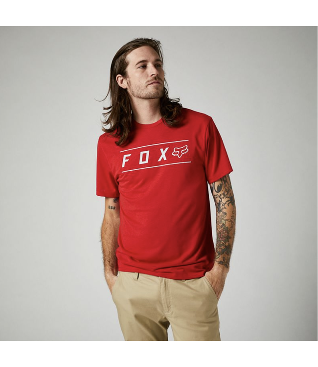 T-Shirt Fox Pinnacle Manches Courtes Tech Rouge Flamme