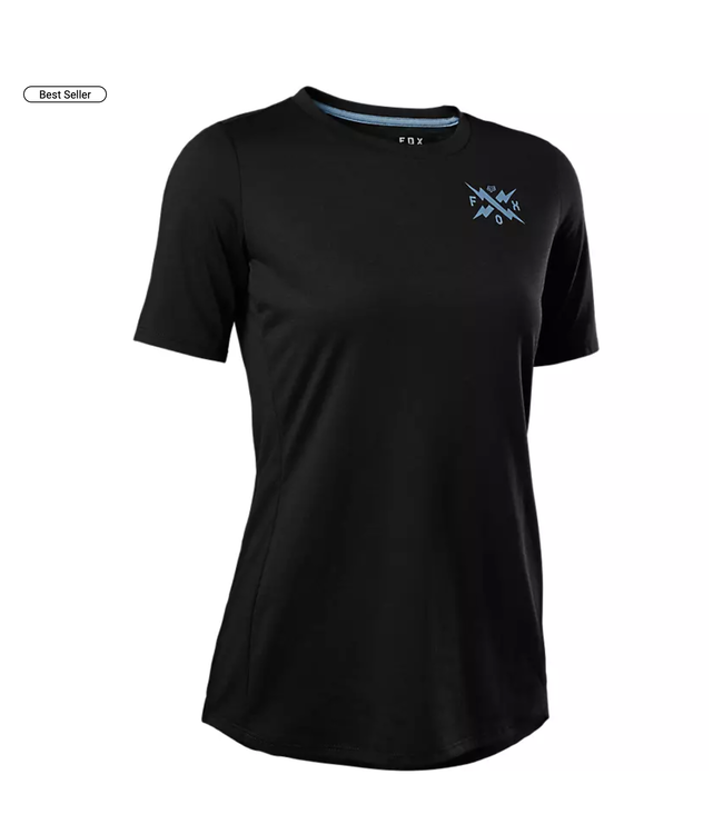 Maillot fox Ranger DR Manches Courtes Calibrated Femme noir