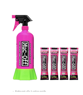 Muc-Off Punk Powder Muc-Off 4 x 30g + Bouteille Alluminium