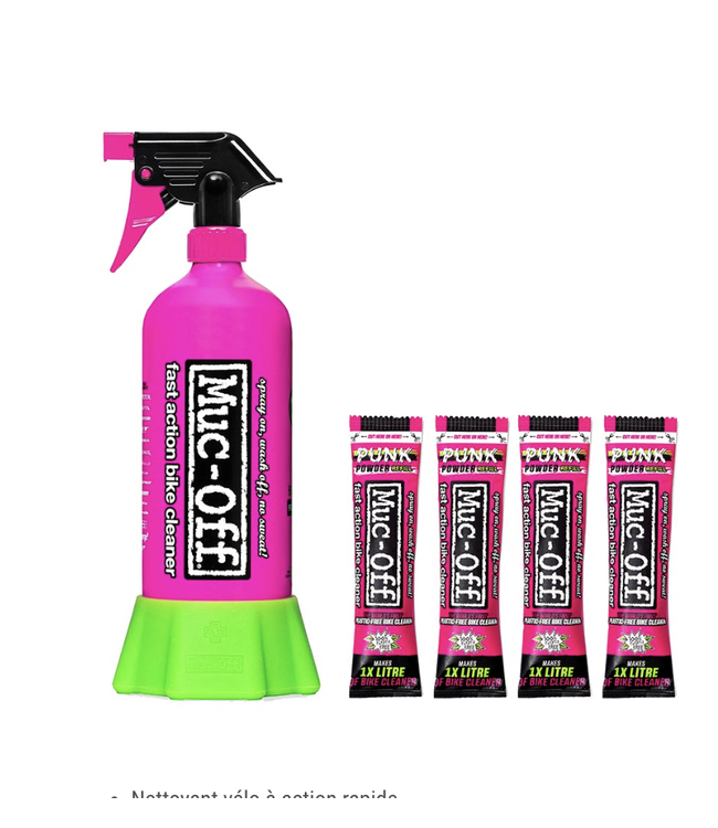 Punk Powder Muc-Off 4 x 30g + Bouteille Alluminium
