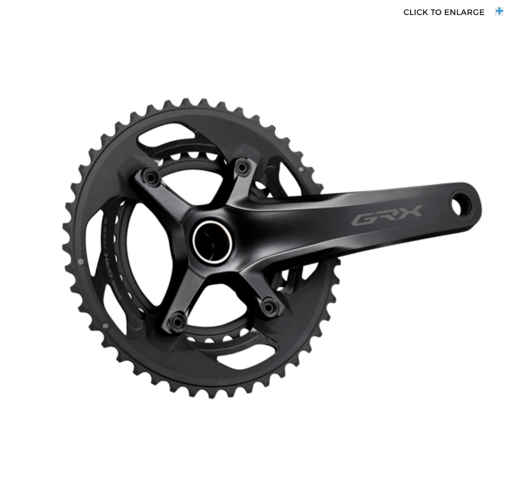 Pédalier Shimano GRX FC-RX600-11 172.5mm, 11-Speed, 46/30t, 110/80 BCD,  Hollowtech II Spindle Interface, Black
